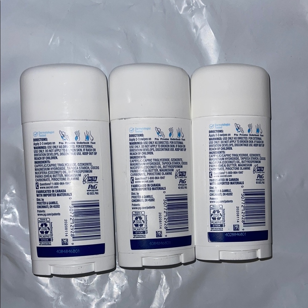 Secret Whole Body Deodorant Sticks Sensitive Unscented Deodorant Aluminum Free - Picture 2 of 2